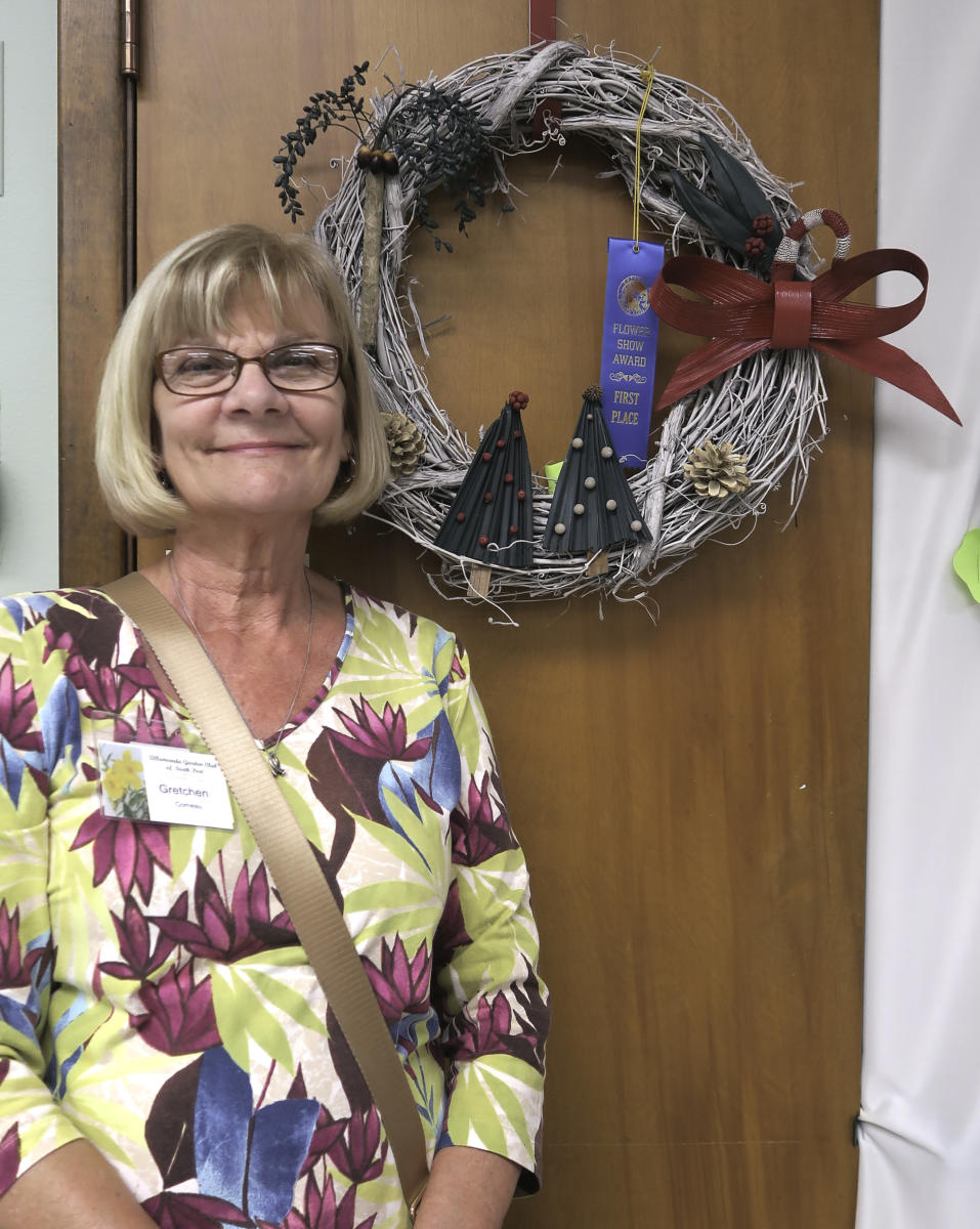 Gretchen Comeau won best wreath design